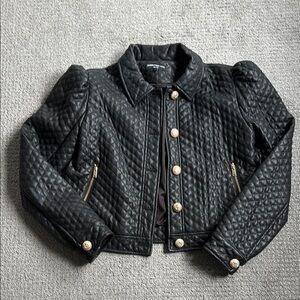 Generation Love Black Quilted Faux Leather Women's Jacket size small